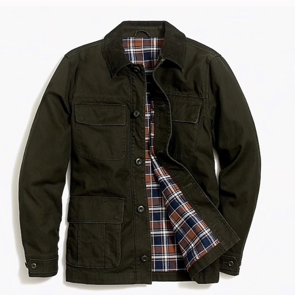 j crew flannel lined barn jacket